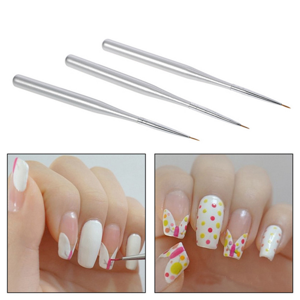 Detailing Brush Set - ชุดปากกาเขียนลายเล็บ 3 ชิ้น ขนาดหัวแปรงหลากหลาย สำหรับวาดลายละเอียด วาดเส้น
