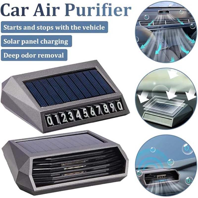 Odor Eliminator Car - เครื่องฟอกอากาศในรถยนต์พลังงานแสงอาทิตย์ เครื่องกำเนิดโอโซน กำจัดกลิ่น ไอออนลบ เครื่องกำเนิดโอโซน เครื่องฟอกอากาศสำหรับโทรศัพท์มือถือในรถยนต์